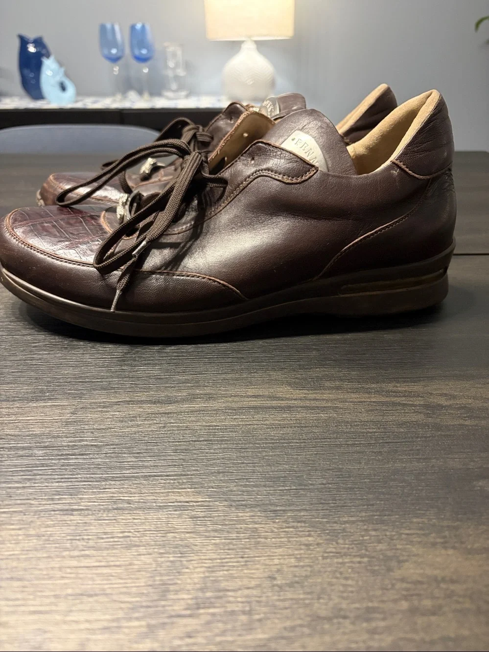 FENNIX ITALY Men’s Alligator & Calfskin Leather Casual Luxury Sneakers Size 11